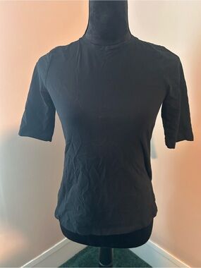 Who What Wear Black Short-Sleeve Crewneck Tee